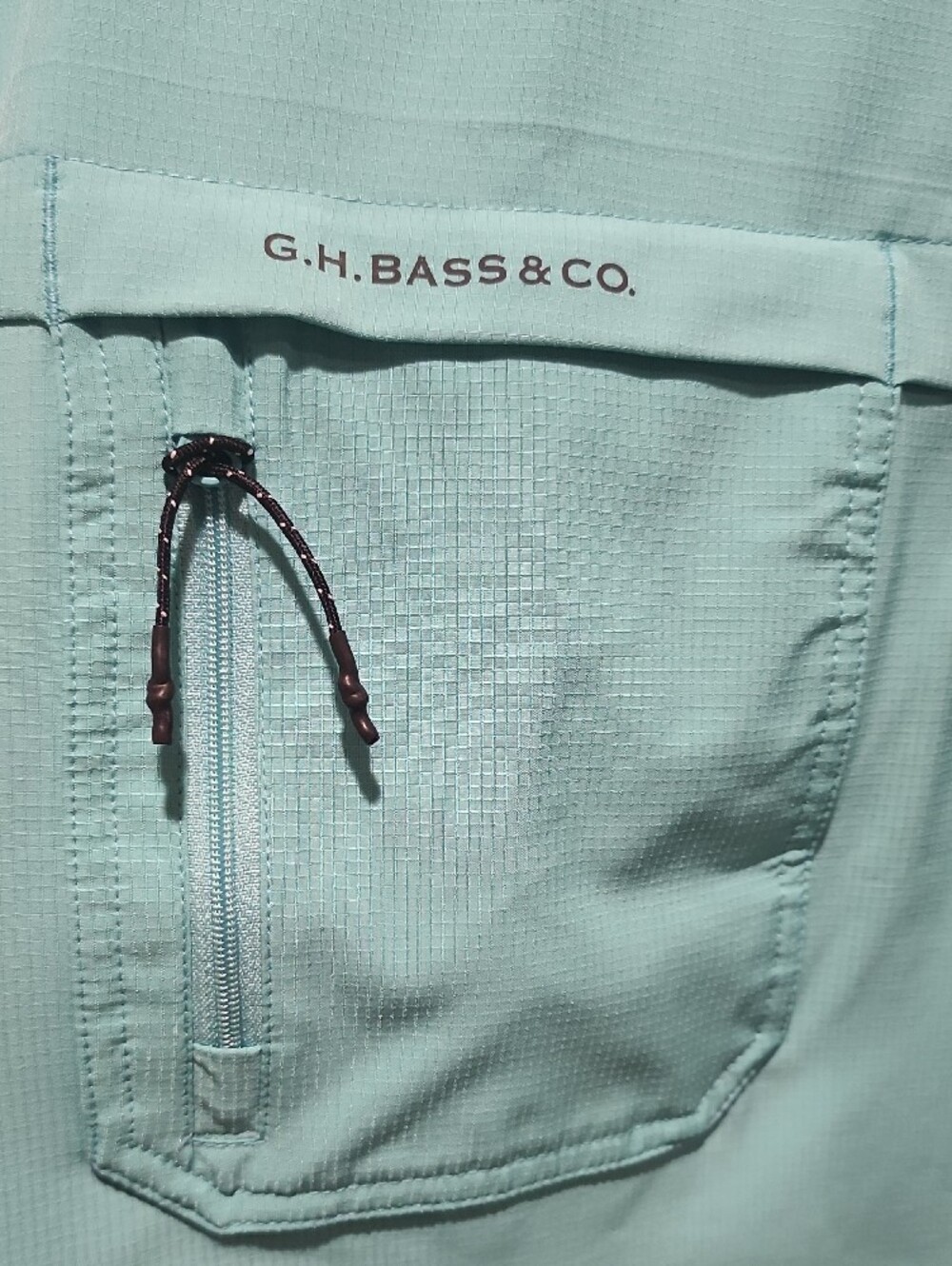G.H. Bass & Co Performance Fishing Shirt Aqua Short Sleeve XXL - Picture 4 of 4